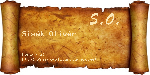 Sisák Olivér névjegykártya